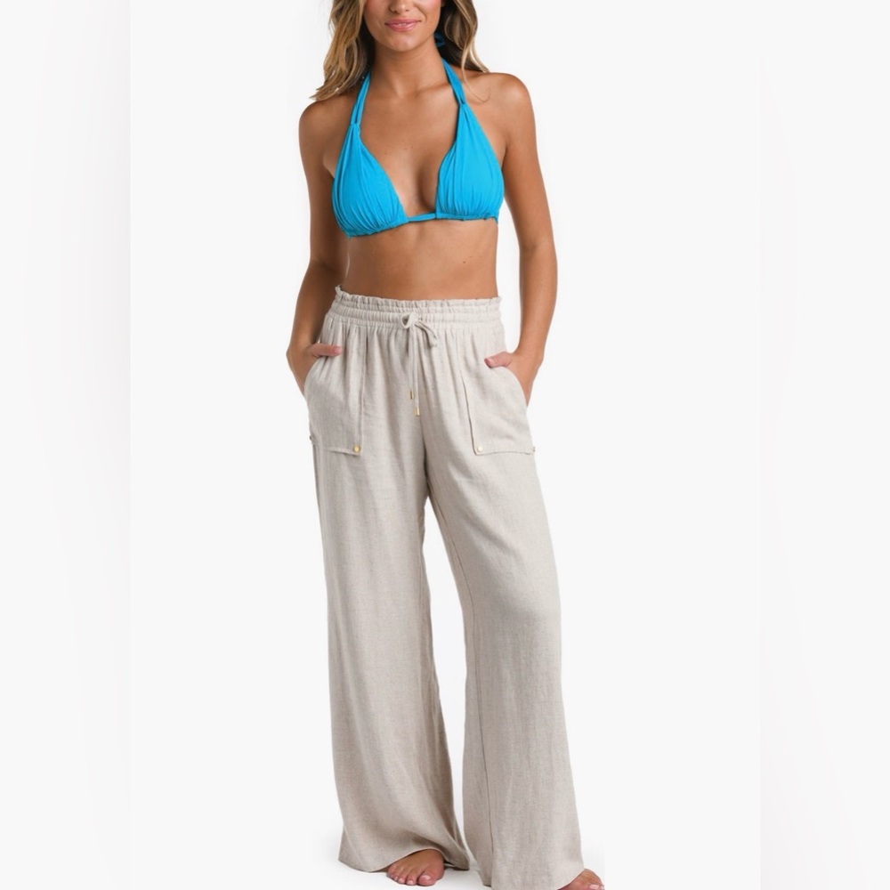 La Blanca Beige Wide-Leg Swim Coverup Pants